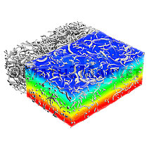 Simulation of temperature distribution in a curved fiber structure
